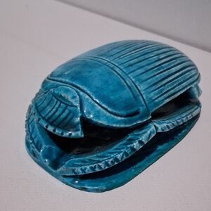 Blue Scarab Beetle Figurine